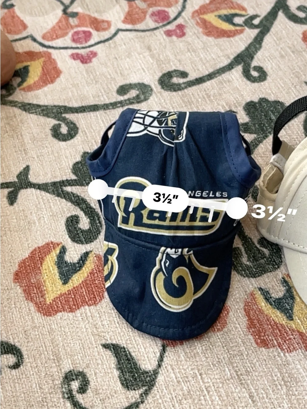 Los Angeles Rams Navy Pet Cap + Cream Adjustable Dog Hat Duo